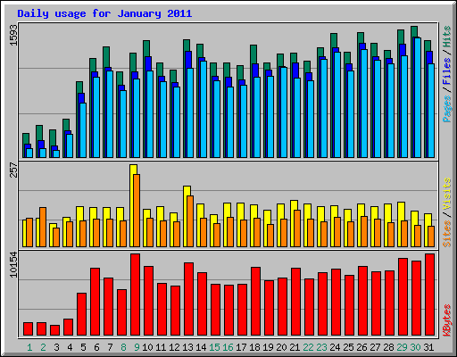 Daily usage for January 2011