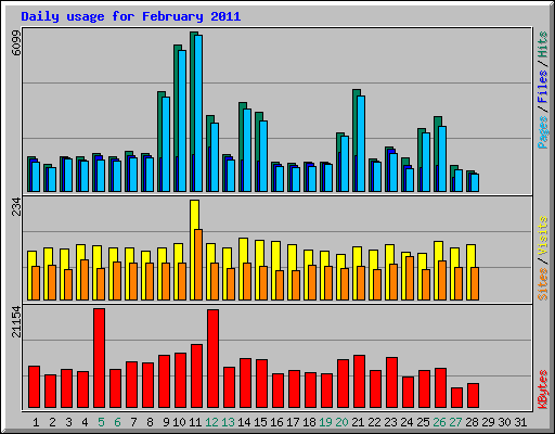 Daily usage for February 2011