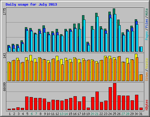 Daily usage for July 2013