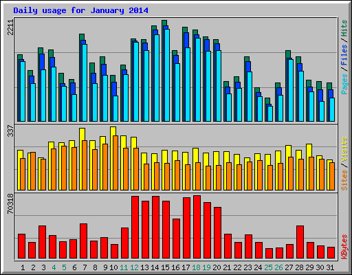 Daily usage for January 2014