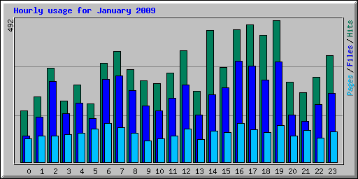 Hourly usage for January 2009