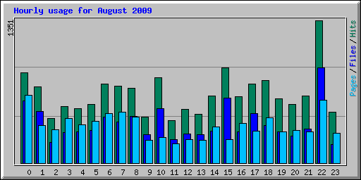 Hourly usage for August 2009