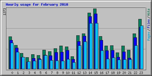 Hourly usage for February 2010