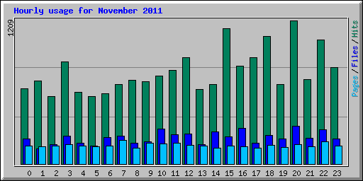 Hourly usage for November 2011
