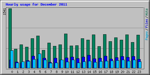 Hourly usage for December 2011