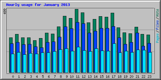 Hourly usage for January 2013