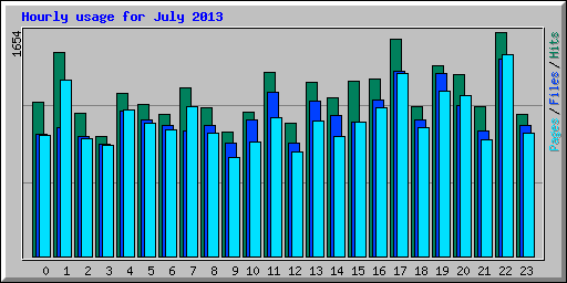 Hourly usage for July 2013