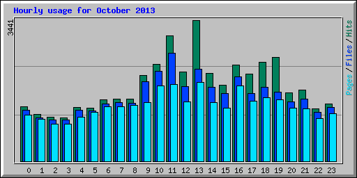 Hourly usage for October 2013