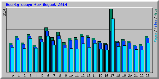 Hourly usage for August 2014