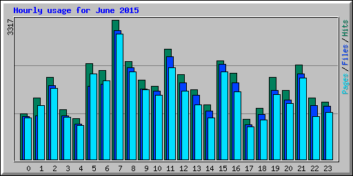 Hourly usage for June 2015