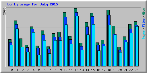 Hourly usage for July 2015