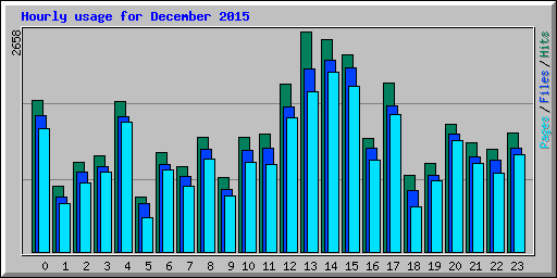 Hourly usage for December 2015