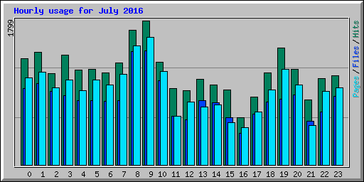 Hourly usage for July 2016