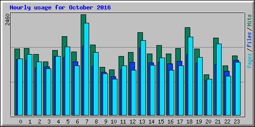 Hourly usage for October 2016