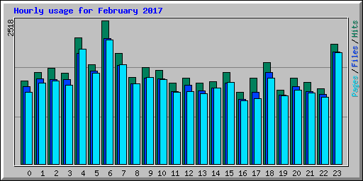 Hourly usage for February 2017